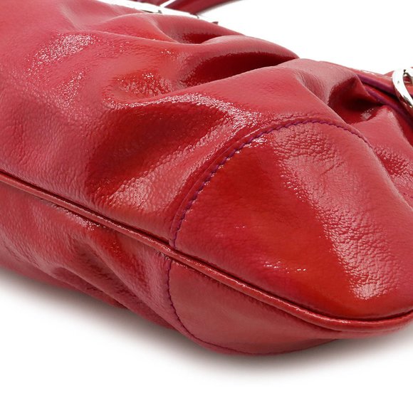 Salvatore Ferragamo Gancini Marissa handbag shoulder bag patent leather red pink - Picture 3 of 8